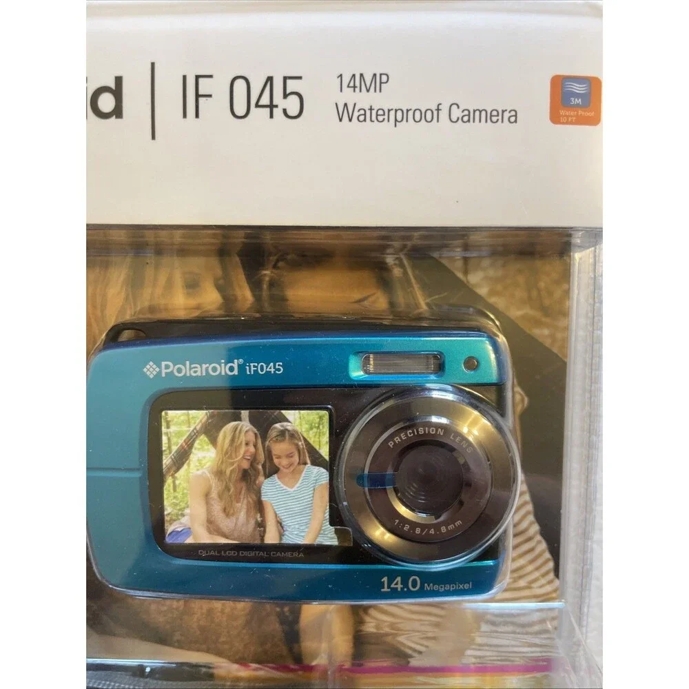 Polaroid iF045 14MP Blue Waterproof Digital Camera ~ 2016 New Old Stock
